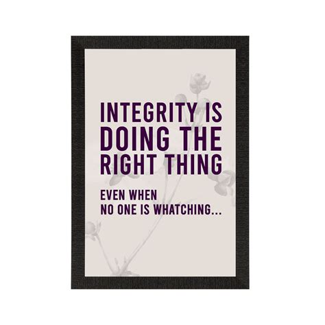 Integrity Motivational Quote Satin Matt Texture UV Art Painting ...