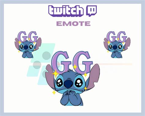 1 Emote de Twitch, Emote GG de Stitch, Emote de Stitch azul lindo ...