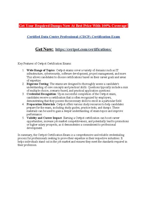 Certified Data Centre Professional (CDCP) Certification Exam - Get Your ...