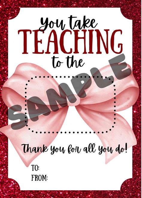 Printable Teacher Thank You Gift Card Holder, Teacher Appreciation ...
