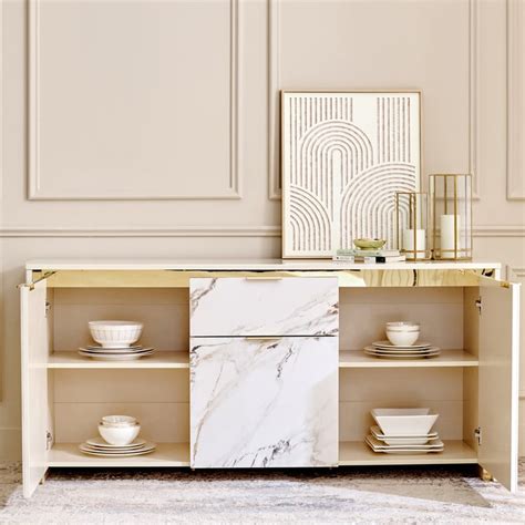 Buy Modern Radiance Ceramic Top Sideboard - Cream from Home Centre at ...
