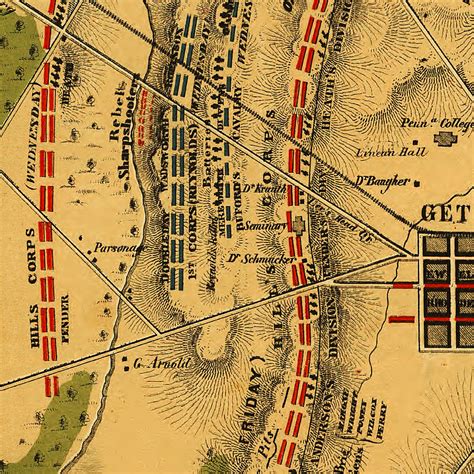 Map Of Gettysburg Battle