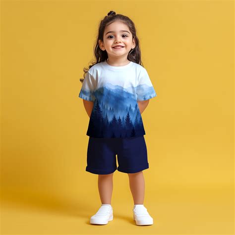 Mountain View T-shirt & Shorts Kids Co-ord Set – Possessif