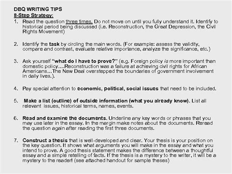 Image result for DBQ Writing Tips