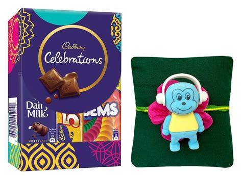 CLUZE Quirky Design Rakhi for Brother with Cadbury Celebration Pack of ...