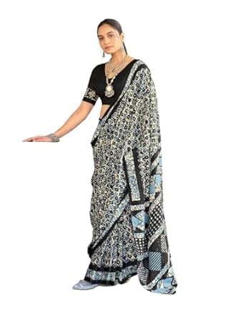Buy Premium Pure Mulmulcotton Ethnic Motif Printed Ready To Wear Saree ...