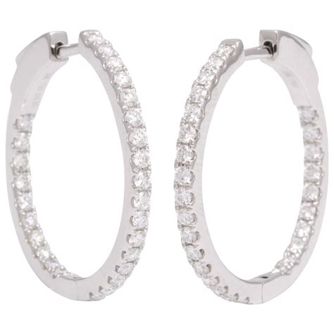 De Beers Diamond Hoop Earrings at 1stDibs | de beers hoop earrings, de ...