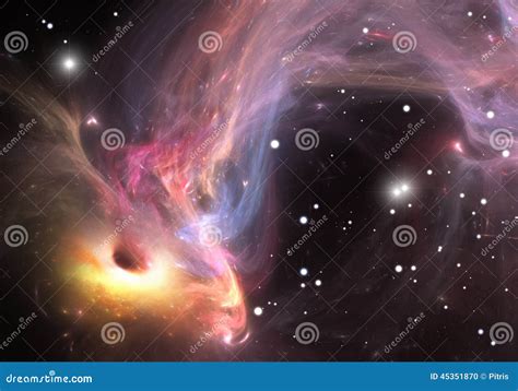 Heavy Black Hole Absorbing Gas and Dust from Around Stock Illustration - Illustration of color ...