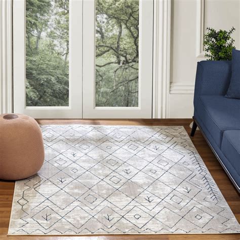 MARYALICE Berber Rug I Modern Boho Rug I White, Blue – Surya BV