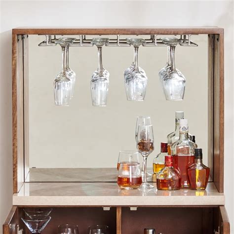 Buy Giza Composite Marble Top Bar Cabinet - Beige and Brown from Home ...