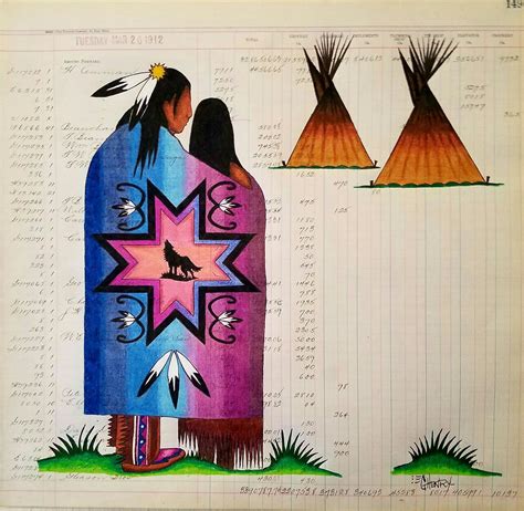 "Native Love" Ledger painting | Native american art, Native american ...