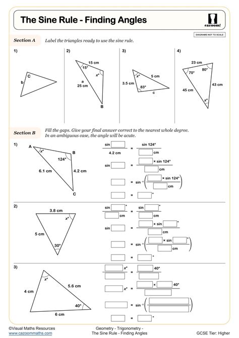 Sine And Cosine Rule Worksheet
