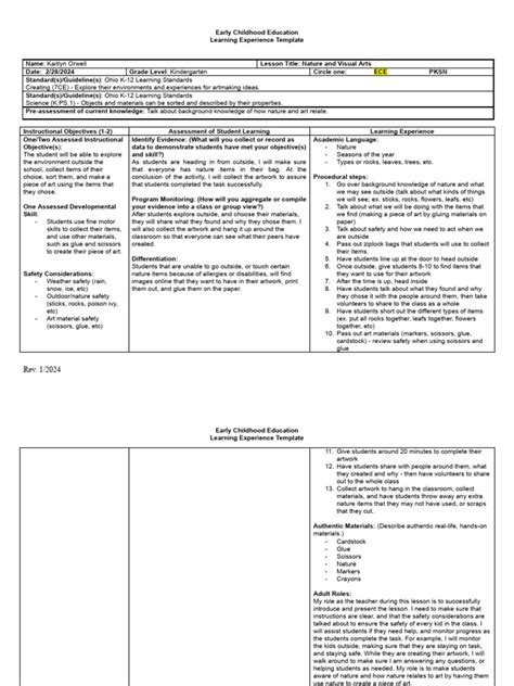 Image result for Visual Art Lesson Plan Example