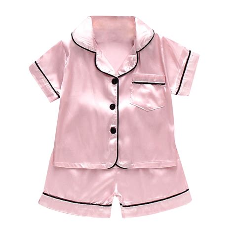Miluxas 2025 Clearance! Kids Pajamas Clearance Toddler Baby Girl Solid ...