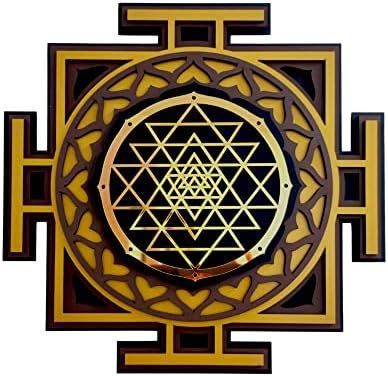 CLAWCRAFTS Wood Sri Yantra Mandala Wall Decor - Experience Harmony And ...