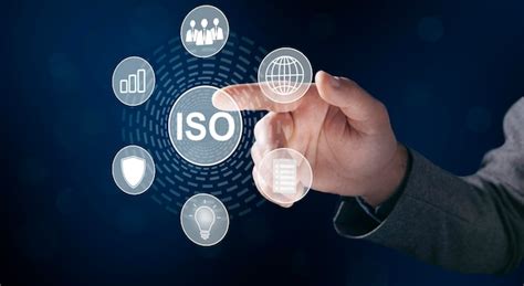 Iso and icons on a virtual screen | Premium Photo