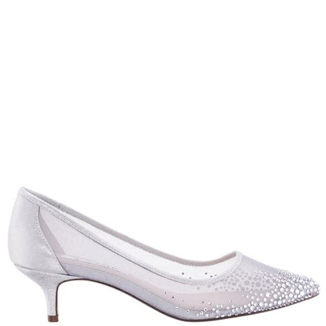 Womens Sofie True Silver Low-Heel Pointy-Toe Classic Dress Pump | Nina ...