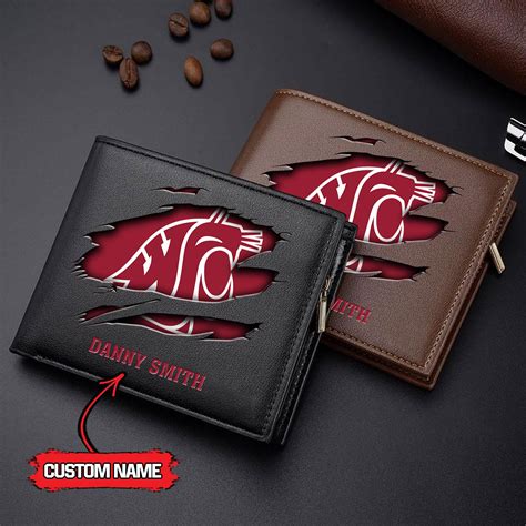 Washington State Cougars Men’s Leather Wallet – Nousty