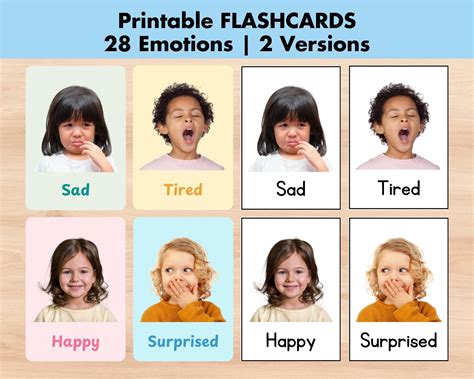 28 Photo Emotions Flashcards, Printable Feelings Flash Cards, Real Children Emotions ...