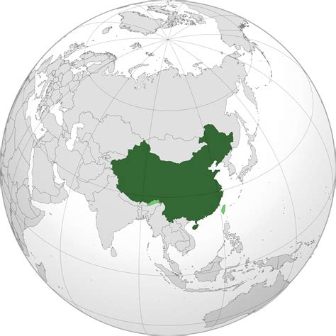 Location of the China in the World Map