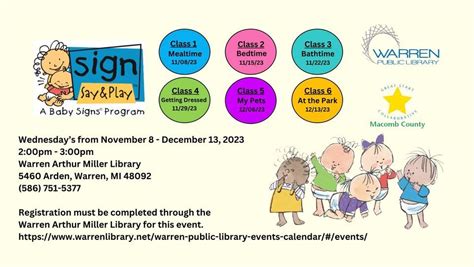 Baby Signs, Sign, Say & Play® Classes at Warren Arthur Miller Library ...