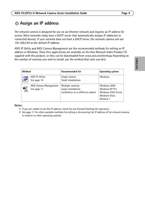 Assign an IP address | Axis Communications P3346-V guide