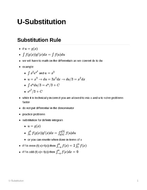 U Substitution Examples 的图像结果