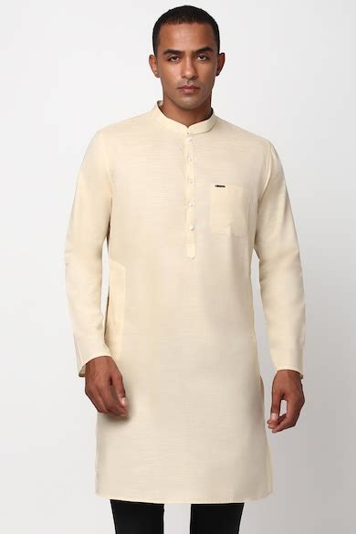 Buy Men Beige Textured Formal Kurta Online - 39672111 | Peter England