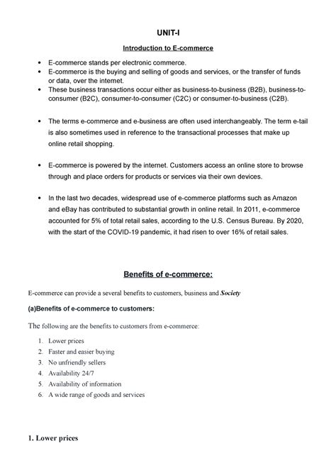 E-commerce - introduction to E-commerce - UNIT-I Introduction to E ...