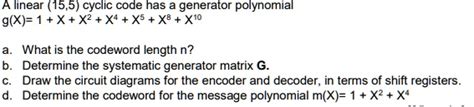 Image result for Finding Generator Matrix in Cyclic Code