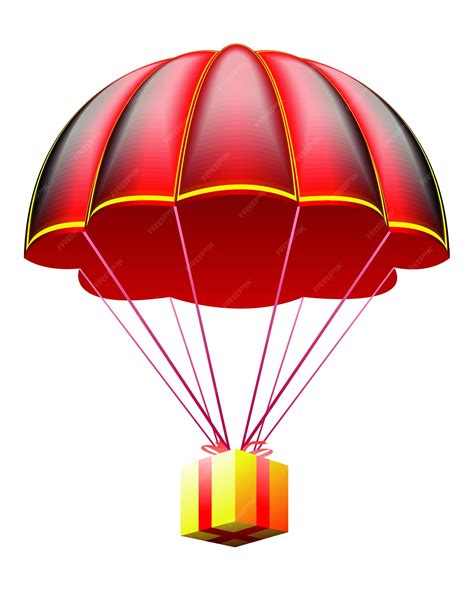Premium Vector | Flying parachute isolated on white background ...