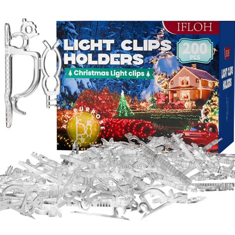 Amazon.com: Holiday Light Clips [Set of 200] Christmas Light Clips ...