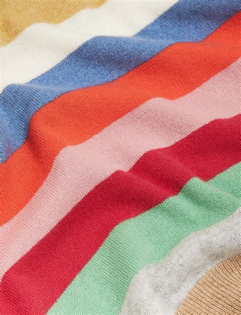 Buy Pure Cashmere Striped Crew Neck Jumper at Marks & Spencer