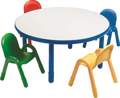 Round Baseline Preschool Table and Chair Set in Royal Blue | Toddler ...