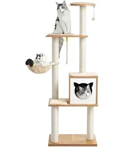 Made4Pets 65.6 Inches Modern Cat Tree 6 Levels Cat Tower with Sturdy ...