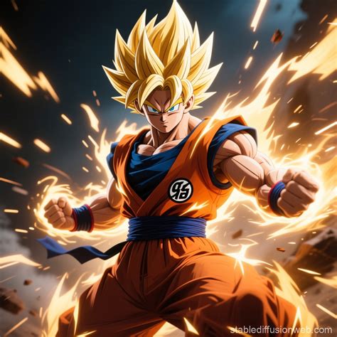 hyper realistic motion of goku powering up to super saiyan Prompts ...