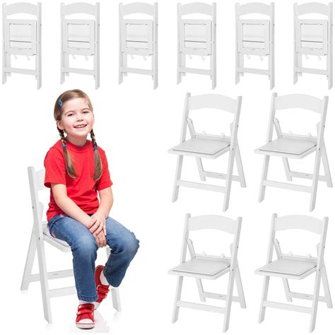 FairySandy 10 Pack Kids Plastic Folding Chairs Bulk White Stackable ...