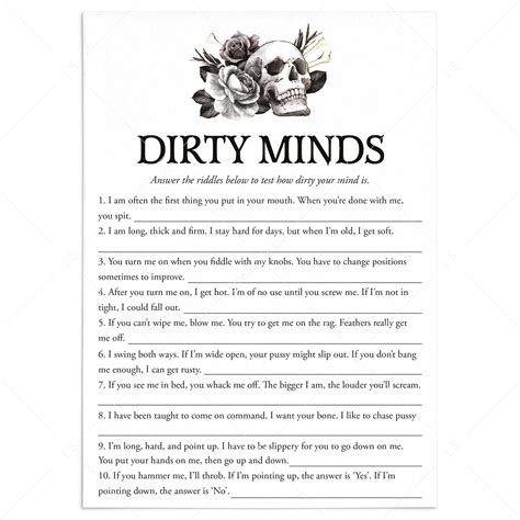 Dirty Minds Clues And Answers