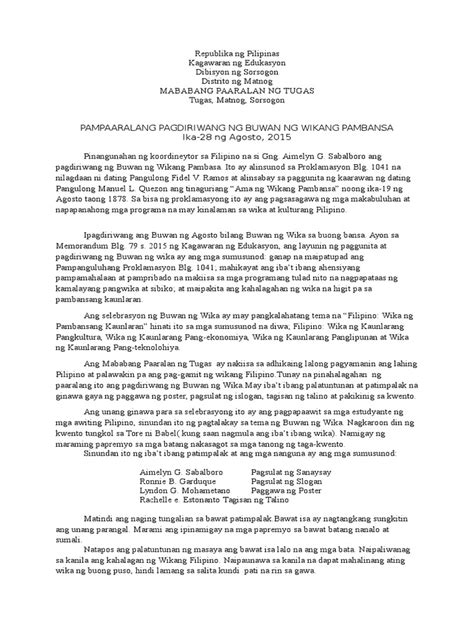 Image result for Narrative Text Template Tagalog