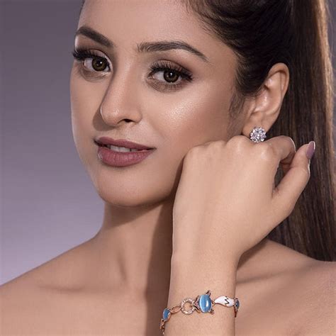 18K Rose Gold Plated Bracelet with Blue Stones and American Diamonds ...