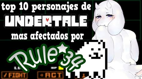 top 10 personajes de undertale mas afectados por la rule 34 - YouTube