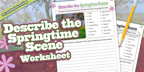Describe the Springtime Scene Worksheet