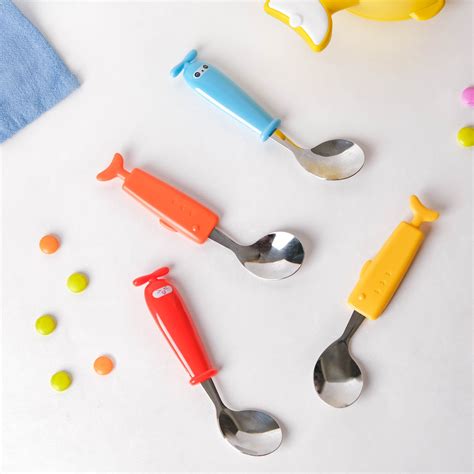 Stainless Steel Kids Feeding Spoon Yellow Online - Premium Baby Food ...