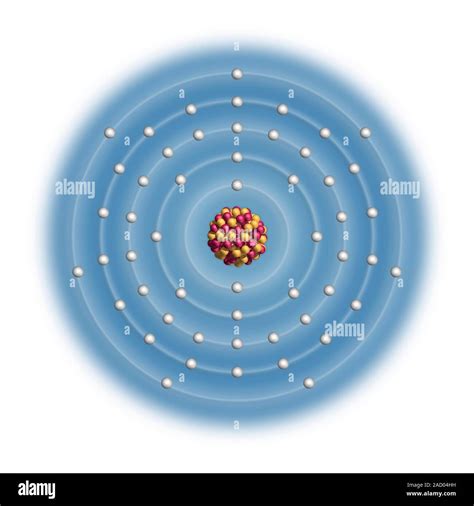 Iodine (I). Diagram of the nuclear composition and electron ...