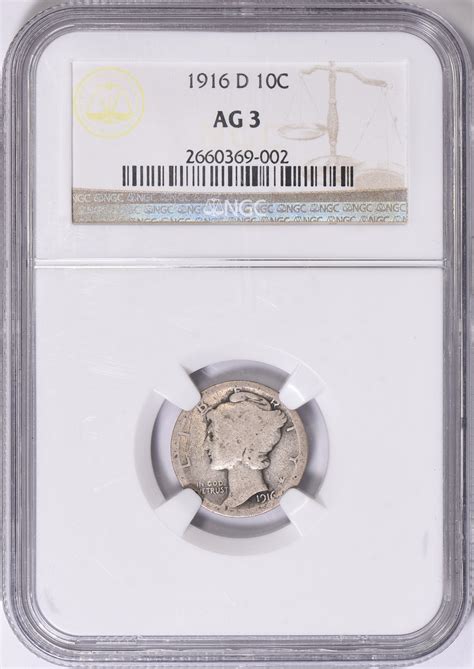 1916-D Mercury Dime NGC AG-03 (Item 1605185) | GreatCollections Coin ...