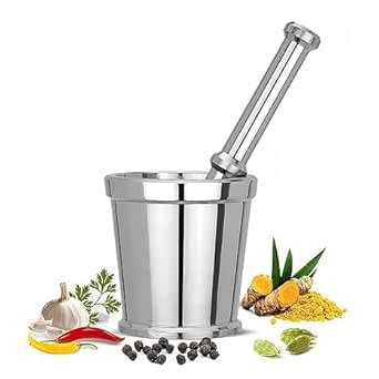 Buy Stainless Steel Mortar & Pestle Set | Khalbatta | Imam Dasta ...