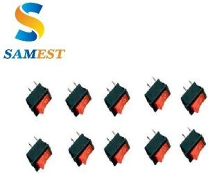 samest 2 Pin Dpdt Black Button on/off/on Ac 250v/6A 125v/10A Rocker ...