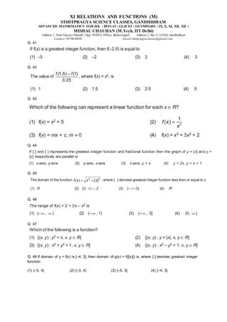 Image result for Relation and Function Class 11 Worksheet