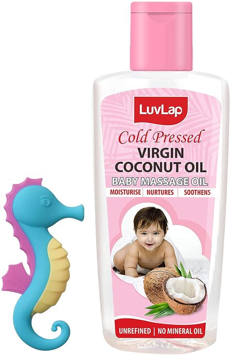 Buy LuvLap Sea Horse Baby Teether,Multicolor & Baby Hair & Skin Oil ...