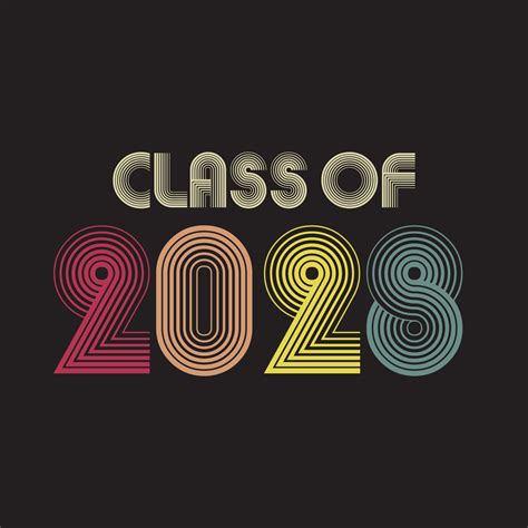 Class of 2028. vintage style Lettering Vector illustration. Template ...